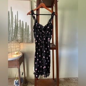 Y2K style - polka dot rose button dress by Johnny m